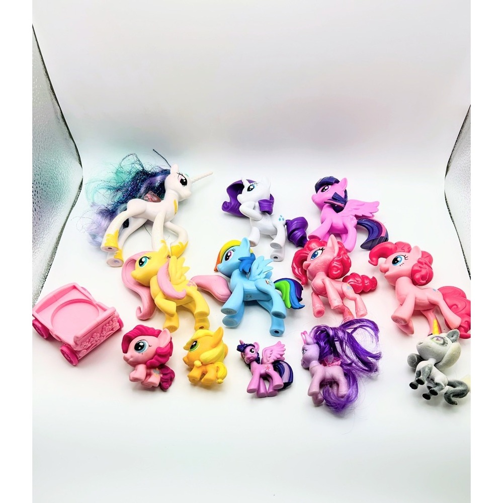 My Little Pony Figures Princess Celestia Rainbow Dash Pinkie‎ Pie 12pc Carriage